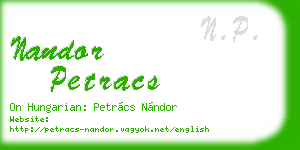 nandor petracs business card