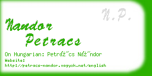 nandor petracs business card